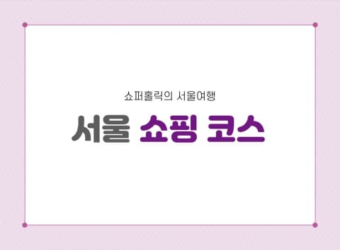 서울 쇼핑 코스